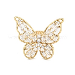 Латунные микро проложить манжеты кольца кубического циркония&nbsp;RJEW-I103-064G