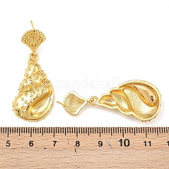 Серьги-гвоздики из латуни с подвесками на морскую тематику&nbsp;EJEW-F400-04C-G
