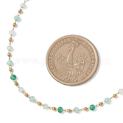 Ожерелья из стеклянных бусин ручной работы в форме граненых ронделей&nbsp;NJEW-JN05744-01