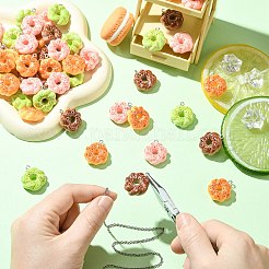 60 шт. 4 цвета непрозрачные подвески из смолы&nbsp;RESI-CJ0004-92