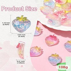 25 шт. 5-цветные прозрачные кабошоны из смолы в форме фруктов&nbsp;RESI-CJ0004-16