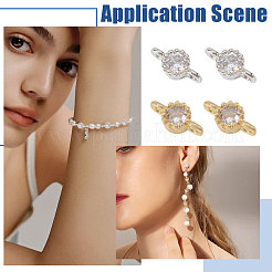 20 шт. двухцветные латунные звенья с прозрачным кубическим цирконием&nbsp;KK-CA0003-81