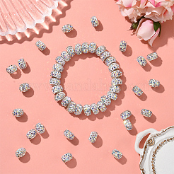 80 шт. полимерная глина со стразами европейские бусины с большими отверстиями с серебряными латунными сердечниками&nbsp;FPDL-LT0001-02D