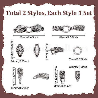 2 комплект из 2-х колец пружинного затвора из нержавеющей стали 304 в тибетском стиле&nbsp;FIND-PH0025-51A-1