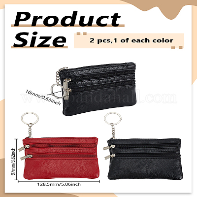 2 шт. 2-х цветные кошельки из искусственной кожи на молнии&nbsp;ABAG-LP0001-91A-1