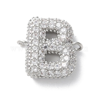 Латунные микро-паве кубические цирконии буквы соединения KK-I717-04B-P-1