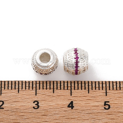 Латунные микро проложить кубического циркония бусы KK-C071-07S-02-1