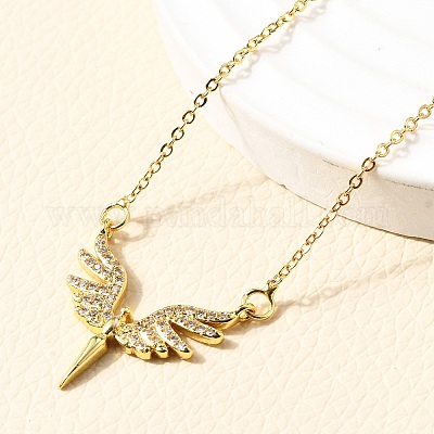 Комплекты серег-гвоздиков и ожерелий с подвесками из латуни и микропаве из кубического циркония SJEW-Z002-03G-1