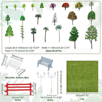 8 пластиковая модель дерева&nbsp;AJEW-CA0001-63-1
