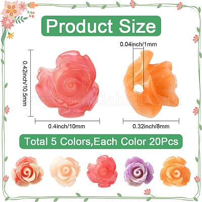 100 шт. 5-х цветные резные бусины из синтетического коралла&nbsp;CORA-SP0001-14-1