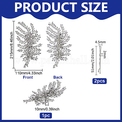 1 набор шпилек для волос из цинкового сплава со стразами&nbsp;AJEW-FG0005-22-1