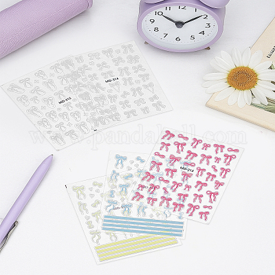 5 лист 5-х цветных самоклеящихся наклеек-бантов для дизайна ногтей&nbsp;MRMJ-LP0002-04-1