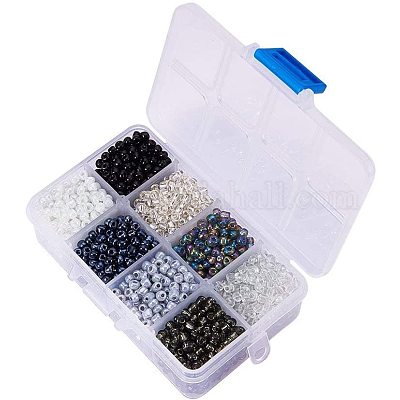 Смешанный стиль 6/0 круглый стеклянный бусины&nbsp;SEED-PH0006-4mm-01-1