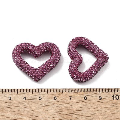 Бусины из полимерной глины в форме сердца со стразами CLAY-NH0001-09B-10-1