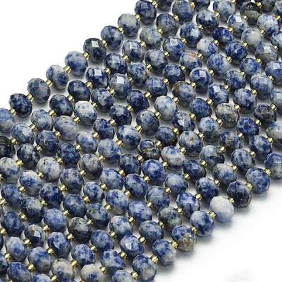 Натуральное синее пятно нитки из бисера яшмы&nbsp;G-P573-A45-01-1