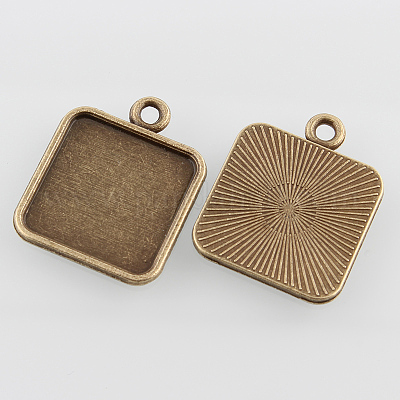 Квадратный сплава сеттинги кулон кабошон X-PALLOY-N0088-04AB-NF-1