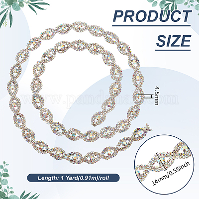 1 ярд железных цепочек со стразами&nbsp;DIY-BC0016-30-1