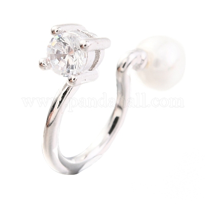 925 серьги-каффы из стерлингового серебра с родиевым покрытием EJEW-H124-04P-1