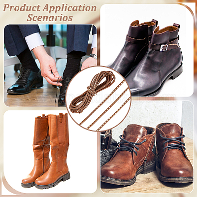 Плоский кожаный шнур для сапожника с металлической заклепкой&nbsp;LS-AJEW-WH0561-08A-1