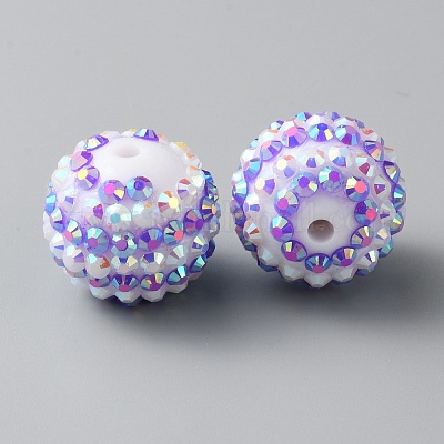 Бусины со стразами из смолы RESI-TAC0004-28O-1