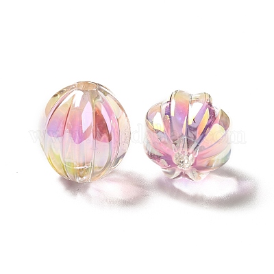 Двухцветное УФ-покрытие радужных переливающихся акриловых бусин TACR-D010-05B-1