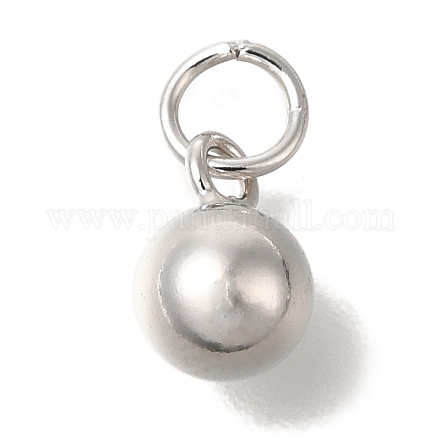 Круглые подвески из стерлингового серебра с родиевым покрытием STER-G043-08B-P-1