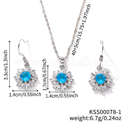 Комплект украшений в виде цветов из латунных стразов&nbsp;LS-EH2755-1-1