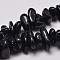 Natural Black Tourmaline Chip Bead Strands, 4~12x4~7x2~5mm, Hole: 1mm, about 80~81cm