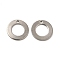 Non-Tarnish 201 Stainless Steel Pendants, Ring Charm, Stainless Steel Color, 12x0.5mm, Hole: 1.2mm