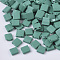 2-Hole Glass Seed Beads, Rubberized Style, Rectangle, Dark Cyan, 5x4.5~5.5x2~2.5mm, Hole: 0.5~0.8mm