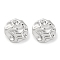 304 Stainless Steel Texture Flat Round Stud Earrings, Stainless Steel Color, 23x23mm