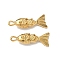 Ocean Theme 304 Stainless Steel Pendants, Real 18K Gold Plated, Ion Plating(IP), Fish, 23x6.5x5mm, Hole: 1.5x3mm