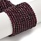 Natural Garnet Beads Strands, Faceted, Round, Grade A, 4mm, Hole: 0.5mm, about 95pcs/strand, 14.96''(38cm)