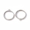Brass Loop Ring Bases, Adjustable, Lead Free, Cadmium Free and Nickel Free, Platinum Color, Size: about 19mm in diameter, 17mm inner diameter, 1mm thick, Loop: about 2mm