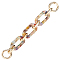 Acrylic Oval Rings Bag Extender Chains, with Alloy Clasp, Purse Making Accessories, Colorful, 175x22x16.5mm