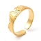 Ion Plating(IP) 304 Stainless Steel Mountain Open Cuff Ring for Women, Real 18K Gold Plated, US Size 7 1/4(17.5mm)