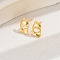 Fashionable Brass Stud Earrings, Real 18K Gold Plated, Dolphin, 10x7mm