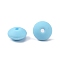 Food Grade Eco-Friendly Silicone Abacus Beads, Light Sky Blue, 12x6.5mm, Hole: 2mm