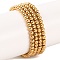 Electroplated Synthetic Non-magnetic Hematite Beads Strands, Round, Real 24K Gold Plated, 2.5mm, Hole: 0.7mm, about 193pcs/strand, 15.94''(40.5cm)