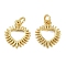 Brass Pendants, Heart Charms, with Jump Ring, Real 18K Gold Plated, 11.5x10x2mm, Hole: 2.5mm