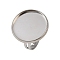 304 Stainless Steel Cuff Ring Components, Bezel Cup Ring Settings, Flat Round, Stainless Steel Color, Tray: 20mm, Inner Diameter: 18mm