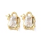 Brass Micro Pave Cubic Zirconia Charms, Rectangle with Star Charms, Real 18K Gold Plated, 12x7x3.5mm, Hole: 1.5mm