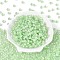 Inside Colours Transparent Glass Seed Beads, Rondelle, Pale Green, 6x4mm, Hole: 2mm, about 2000pcs/450g