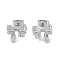 Non-Tarnish 304 Stainless Steel Stud Earrings, for Women, Bowknot, Stainless Steel Color, 9.9x10.7mm