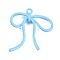 Baking Paint Alloy Pendants, Bowknot, Light Sky Blue, 45x42x6mm, Hole: 3mm