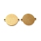 Ion Plating(IP) 304 Stainless Steel Connector Charms, Real 18K Gold Plated, Flat Round with Constellation, Gemini, 20x16x1mm, Hole: 1.4mm