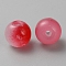Two Tone Glass Beads, Round, Crimson, 8x7mm, Hole: 1.4mm