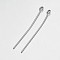 Brass Eye Pin, Platinum, 40mm, Hole: 2mm, Pin: 0.8mm, about 2700pcs/500g