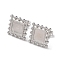 Non-Tarnish 304 Stainless Steel Stud Earring Settings, Square Ear Studs with Granulated Edge, Stainless Steel Color, Tray: 6x6mm, 11.5x11.5mm, Pin: 0.7mm