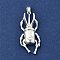 Brass Pendants, Beetle Charm, Long-Lasting Plated, Rack Plating, Silver, 37x17x4.5mm, Hole: 3x5.5mm